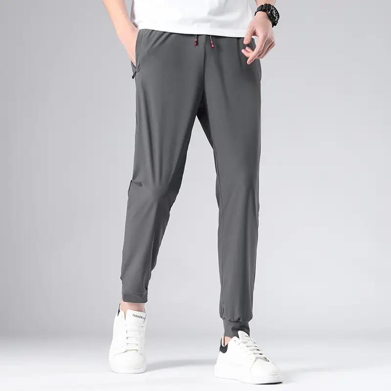 Men Ice Silk Toe Pants Black Sports Casual Wholesale