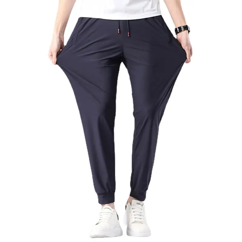 Men Ice Silk Toe Pants Black Sports Casual Wholesale