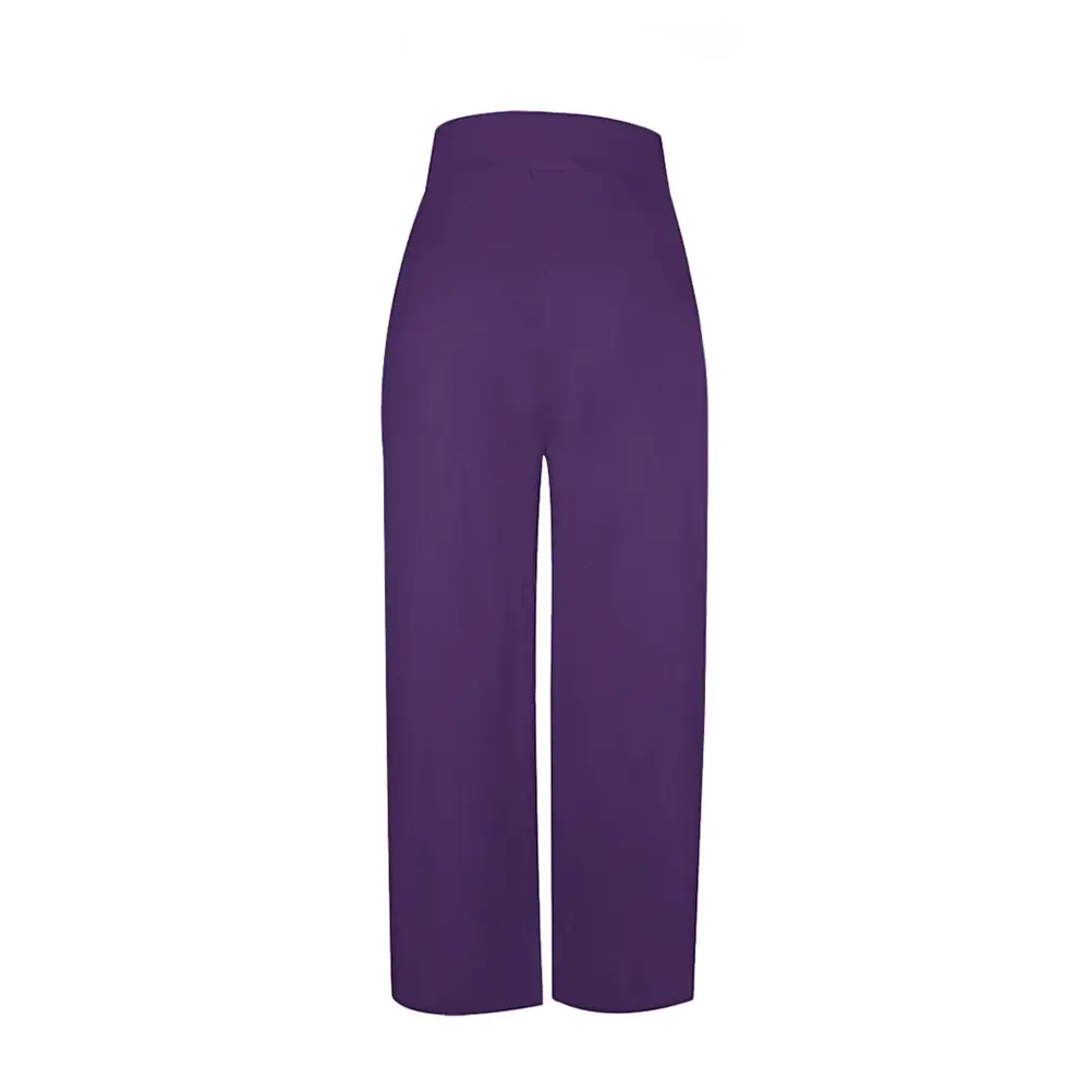 Purple Wide-leg Pants with Off-Shoulder Top for Women — feature 32