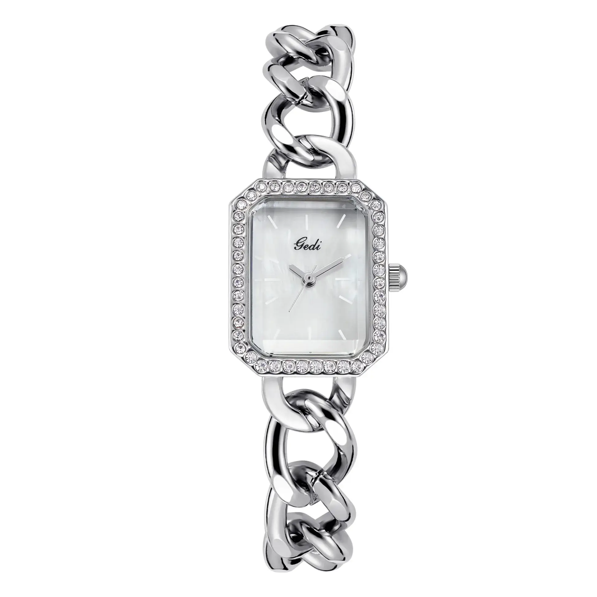 Goldie Light Luxury Women's Square Watch with Diamond Bracelet - Image 7