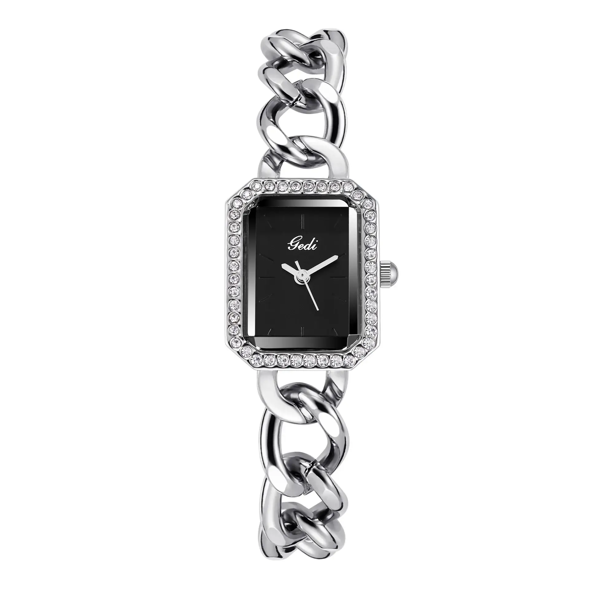 Goldie Light Luxury Women's Square Watch with Diamond Bracelet - Image 2