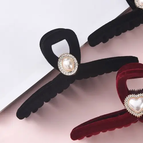 Red French Retro Hairpin for Women Large Back