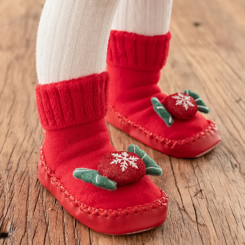 Red Heart Padded Baby Socks for Kids Winter - Image 4