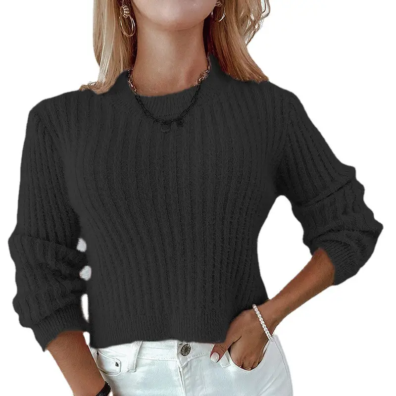 Blue Knitted Women's Pullover Sweater for Winter - Image 7