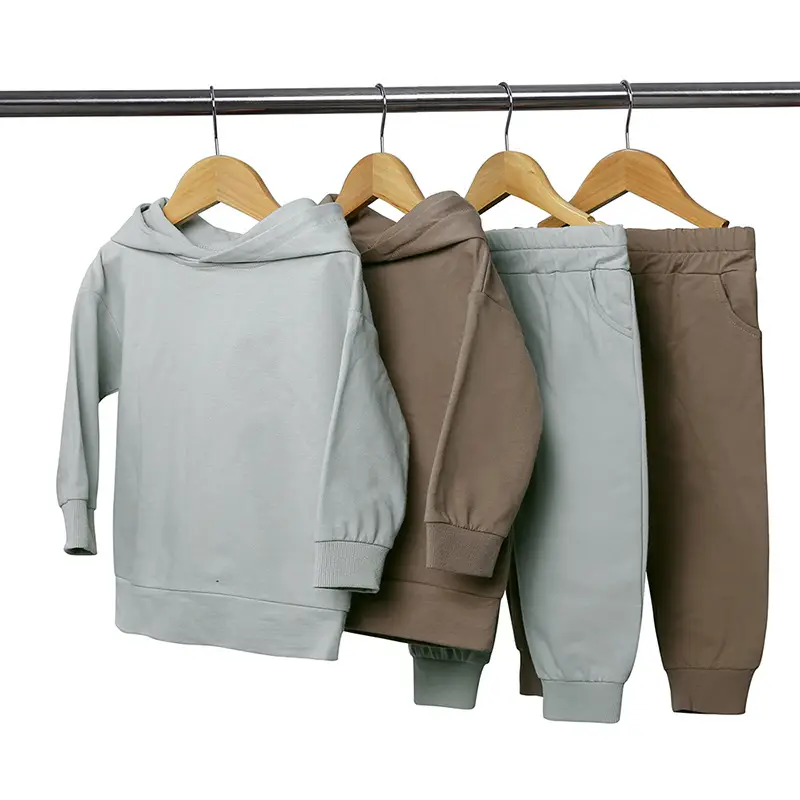 2025 Boys Spring Sweatpants Hoodie Set Brown - Image 22