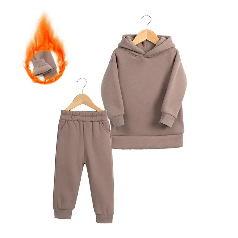 2025 Boys Spring Sweatpants Hoodie Set Brown - Image 9