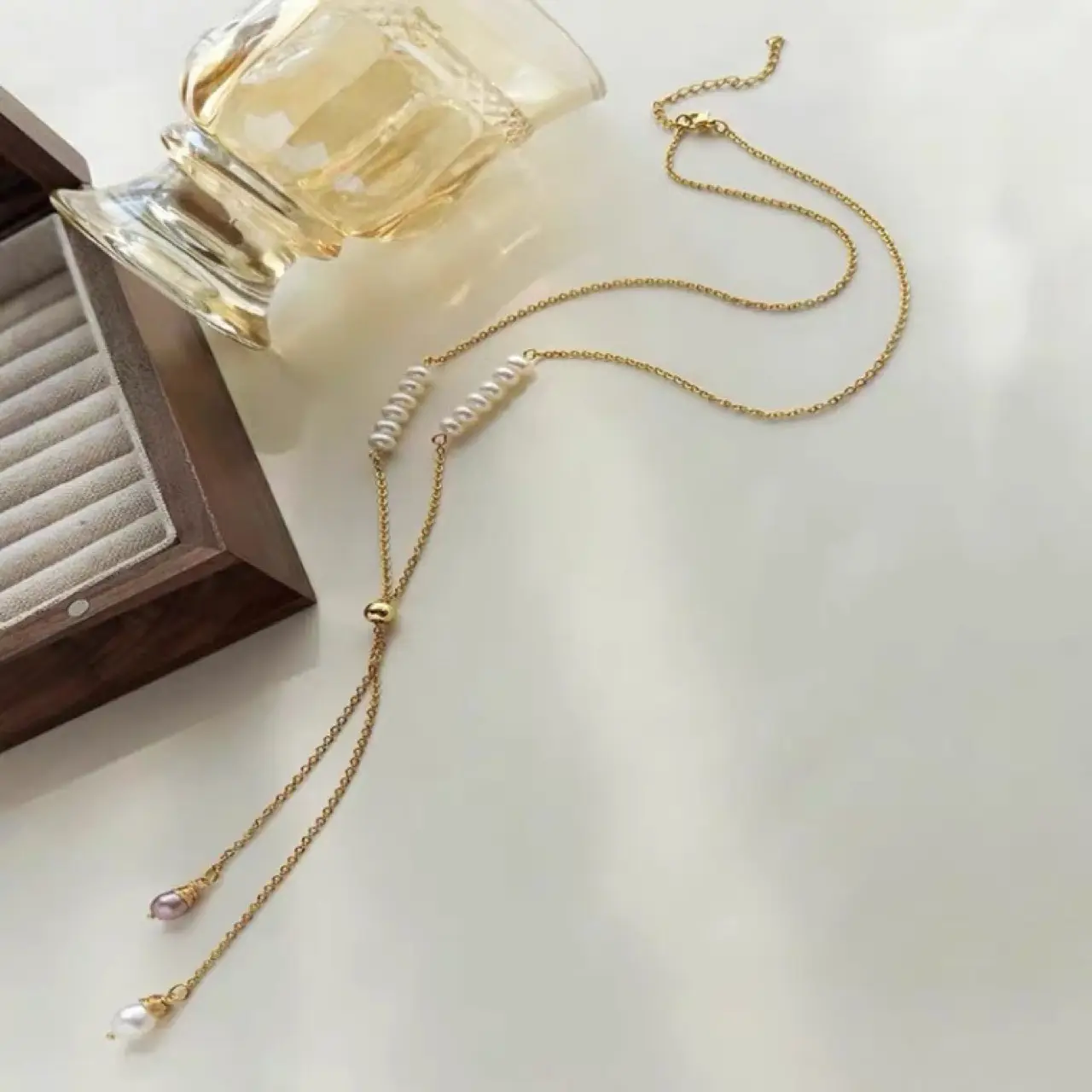 Natural Freshwater Pearl Necklace Women's Pull-out Design - Image 3