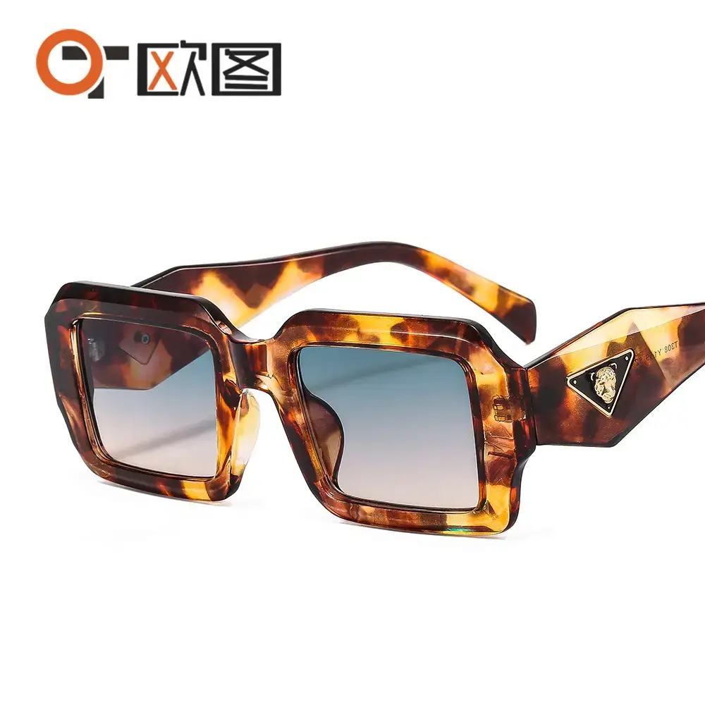 Leopard Head Sunglasses for Men Women Brown Tactured Design - Image 10