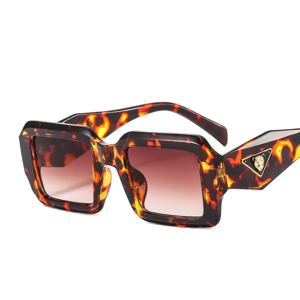 Leopard Head Sunglasses for Men Women Brown Tactured Design - Image 4