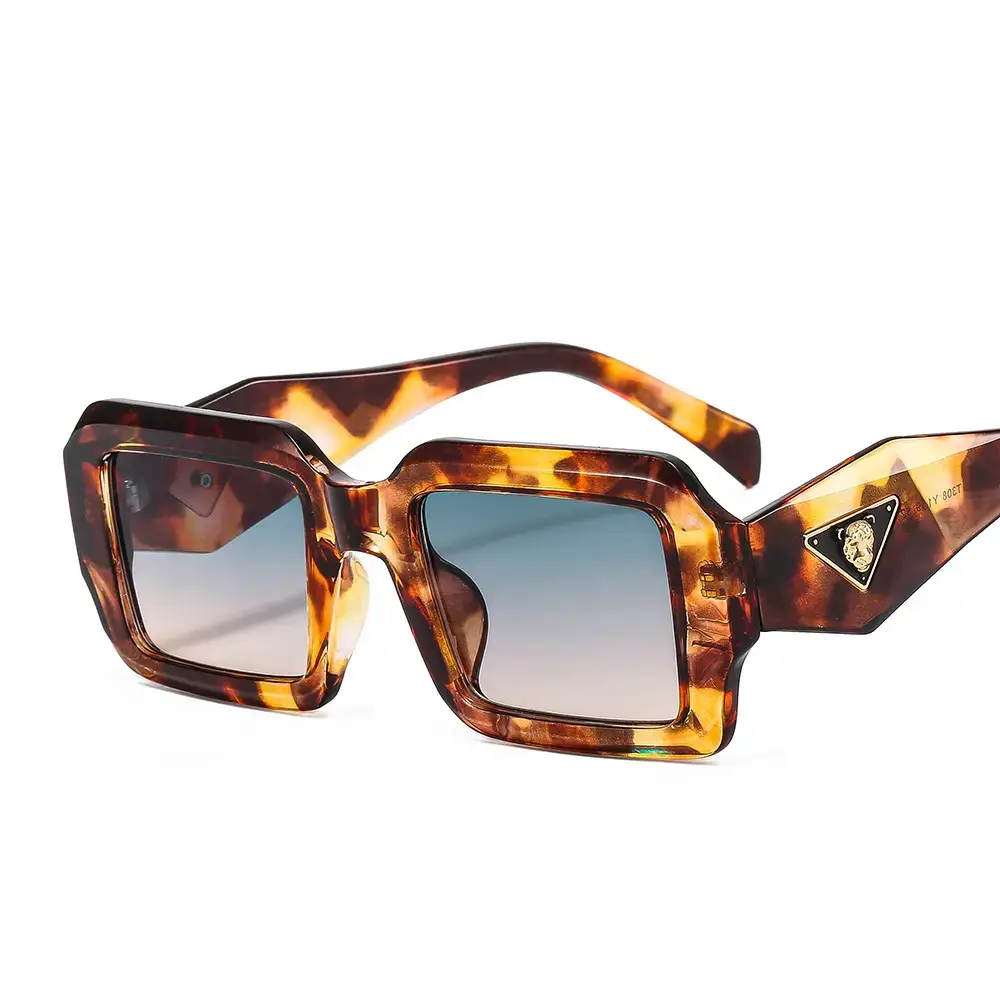 Leopard Head Sunglasses for Men Women Brown Tactured Design - Image 6