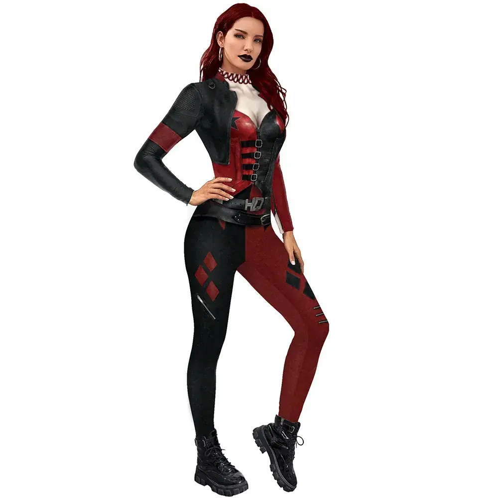 AliExpress Printed Cos Clown Female Jumpsuit Black Red Slim Fit - Image 3