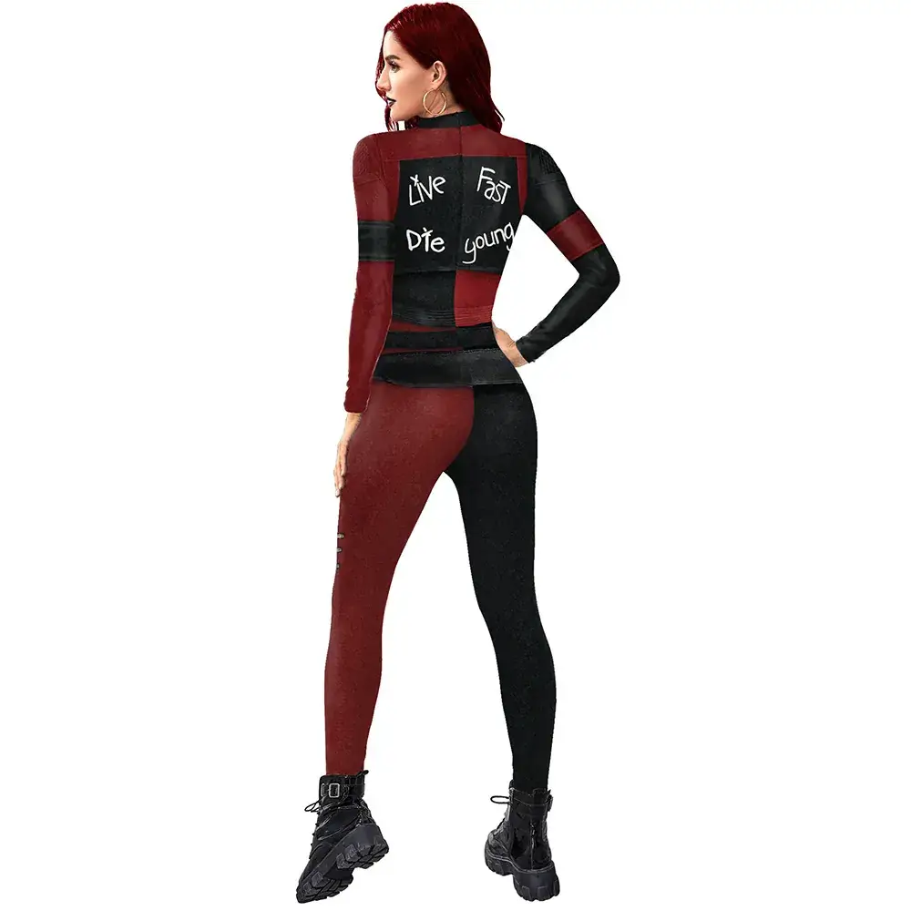 AliExpress Printed Cos Clown Female Jumpsuit Black Red Slim Fit - Image 4