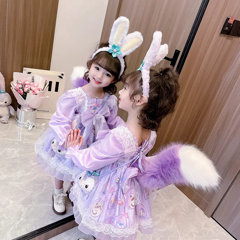2025 Girls Star Dew Mesh Princess Dress Korean Lolita Style Dress - Image 4