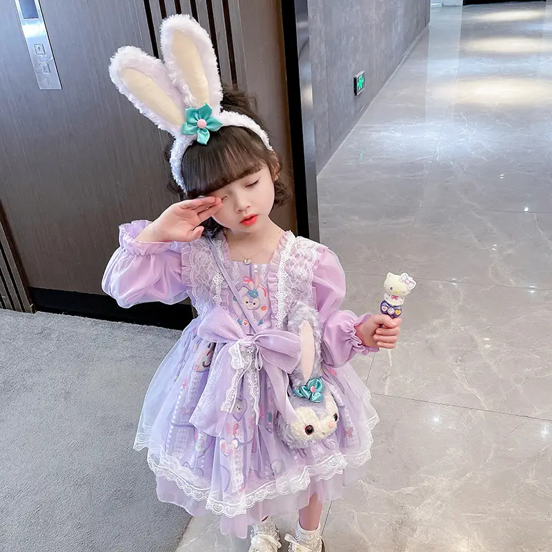 2025 Girls Star Dew Mesh Princess Dress Korean Lolita Style Dress - Image 6