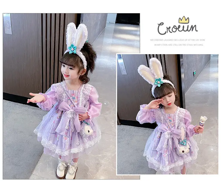 2025 Girls Star Dew Mesh Princess Dress Korean Lolita Style Dress — feature 32
