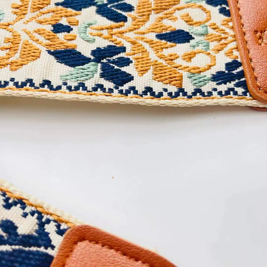 Adjustable Ethnic Shoulder Bag for Women Brown Floral Pattern — feature 10