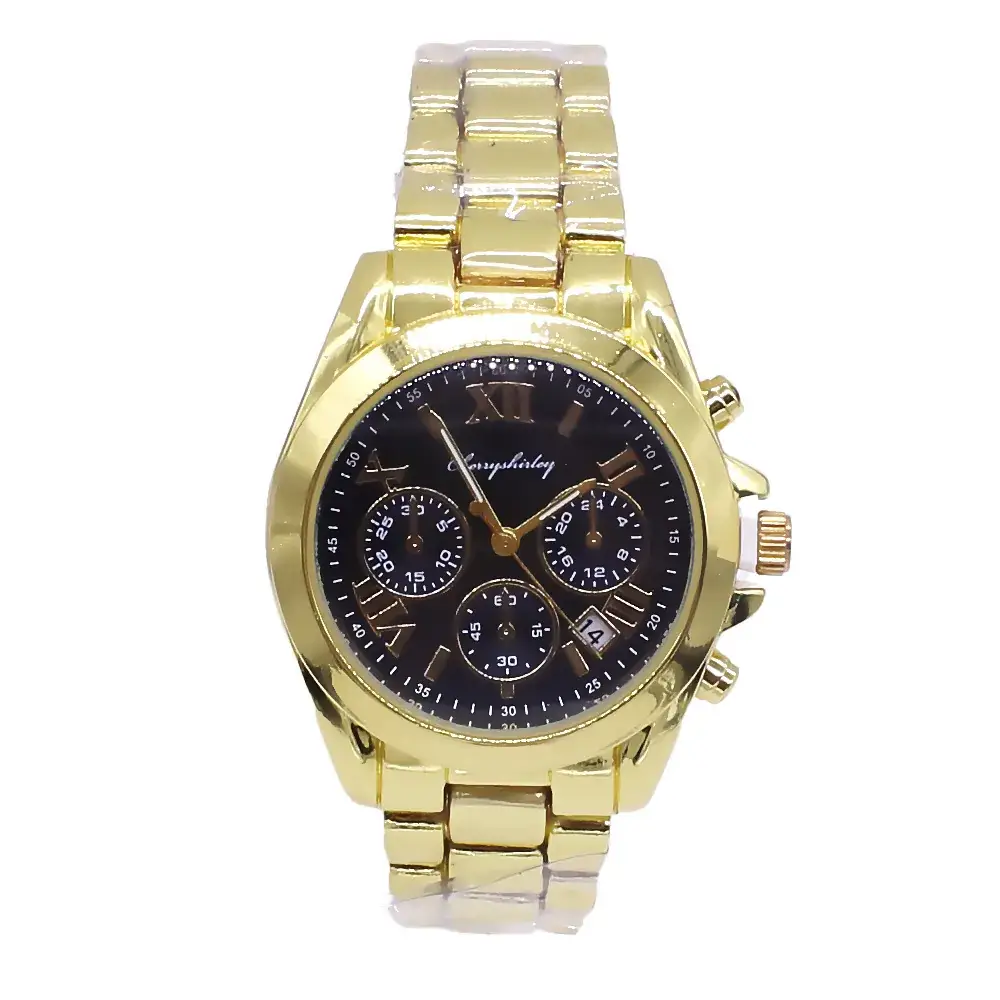 Gold Steel Wrist Watch Set for Couples - Image 6