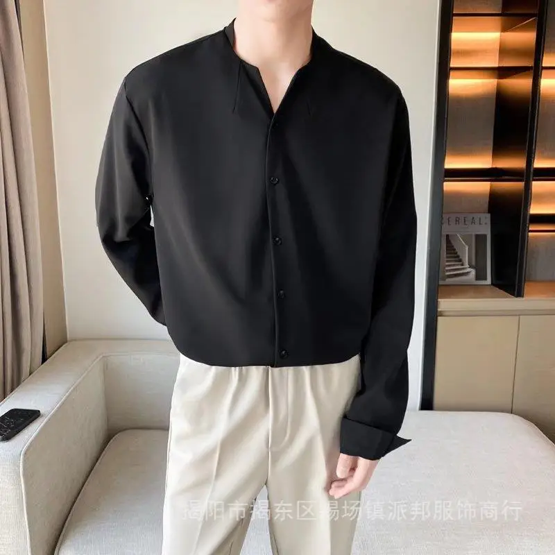 Men's Black Button Down Shirt Lazy Summer - Image 4