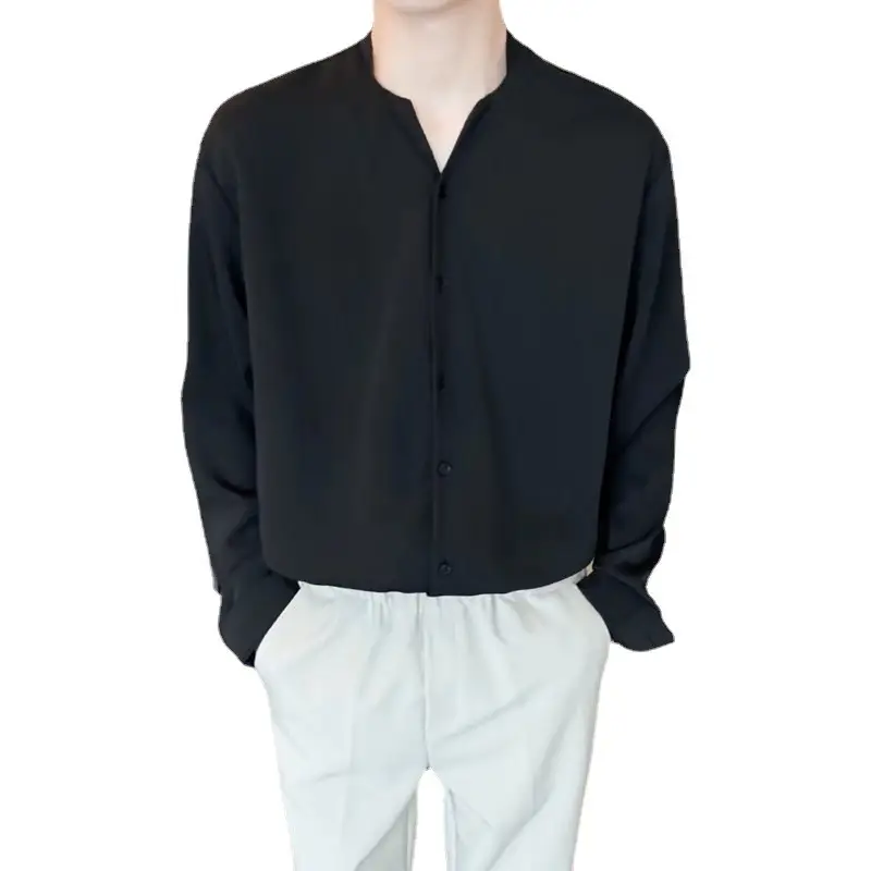 Men's Black Button Down Shirt Lazy Summer - Image 6