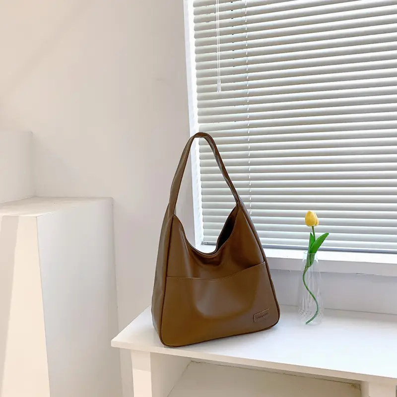 Women's Large Capacity Textured Tan Tote Bag