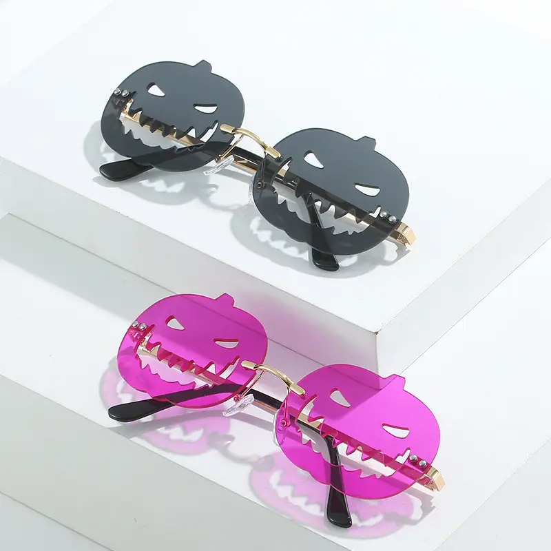 Halloween Pumpkin Sunglasses for Men Women Oval Large Frame