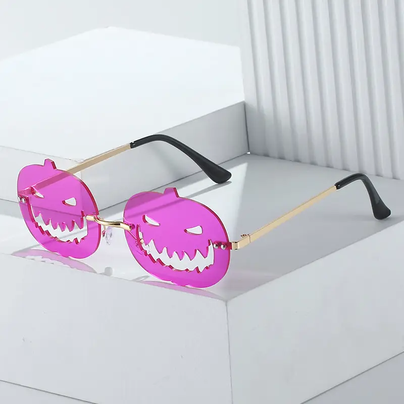 Halloween Pumpkin Sunglasses for Men Women Oval Large Frame