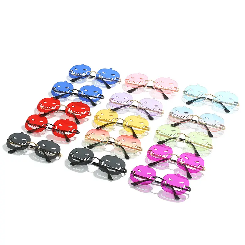 Halloween Pumpkin Sunglasses for Men Women Oval Large Frame