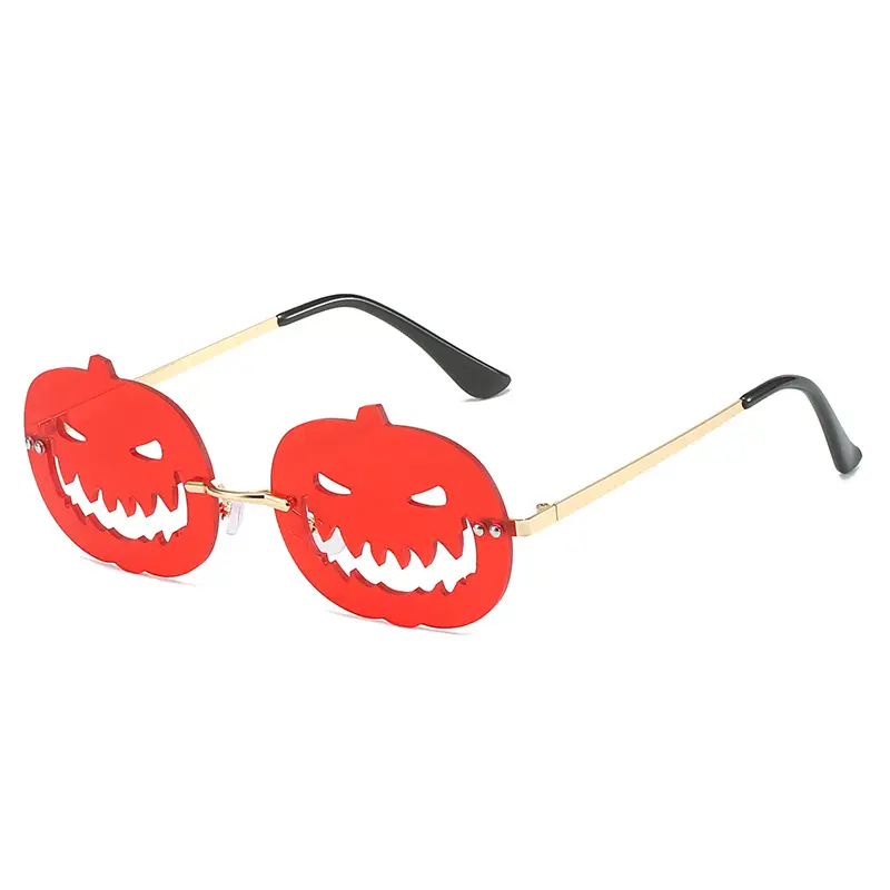 Halloween Pumpkin Sunglasses for Men Women Oval Large Frame