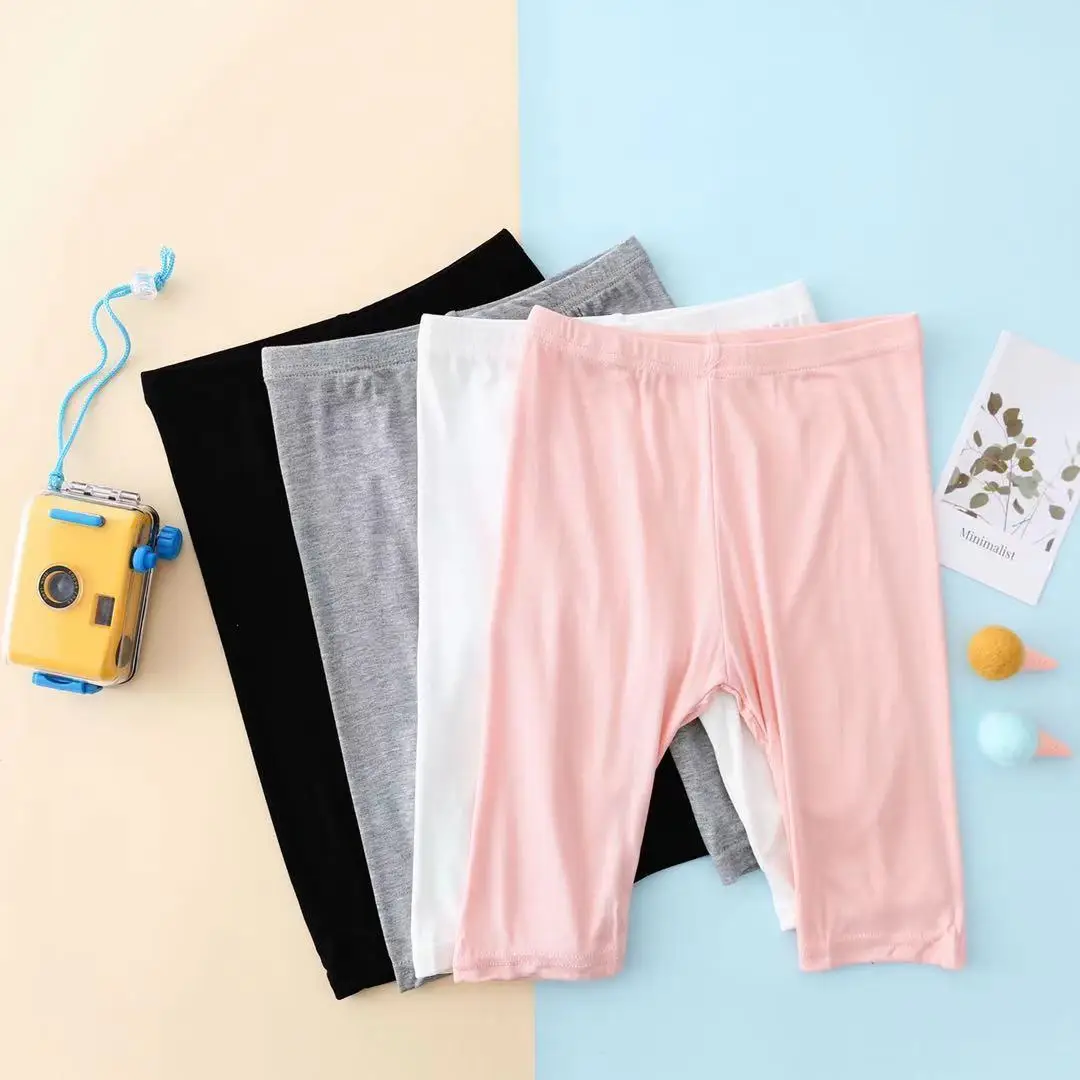 Girls Grey Five-Point Leggings Summer Wear Medium Large - Image 6