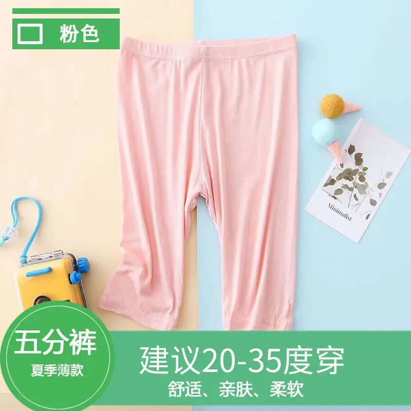 Girls Grey Five-Point Leggings Summer Wear Medium Large - Image 4