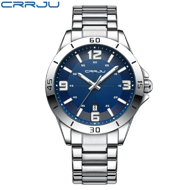 Men's Black Steel Band Watch with 30 Minute Display - Image 2