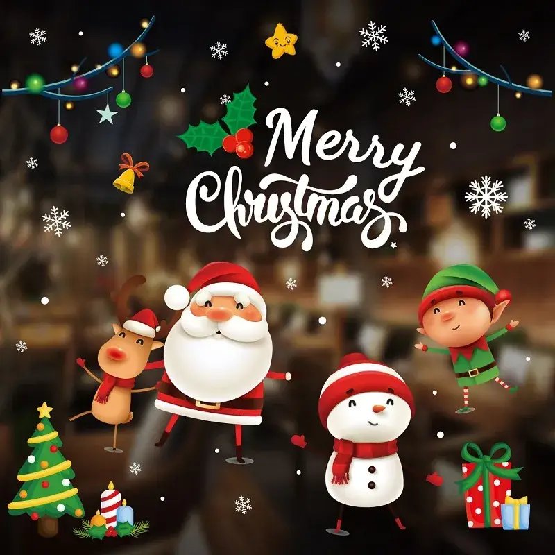 2024 Merry Christmas Window Stickers Santa Claus New Year Decor - Image 11