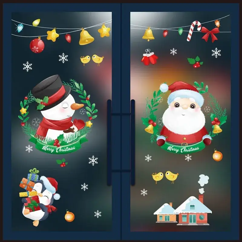 2024 Merry Christmas Window Stickers Santa Claus New Year Decor - Image 10