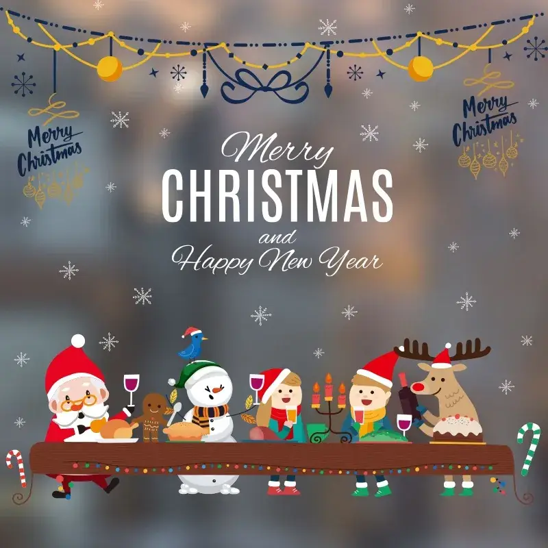 2024 Merry Christmas Window Stickers Santa Claus New Year Decor - Image 9