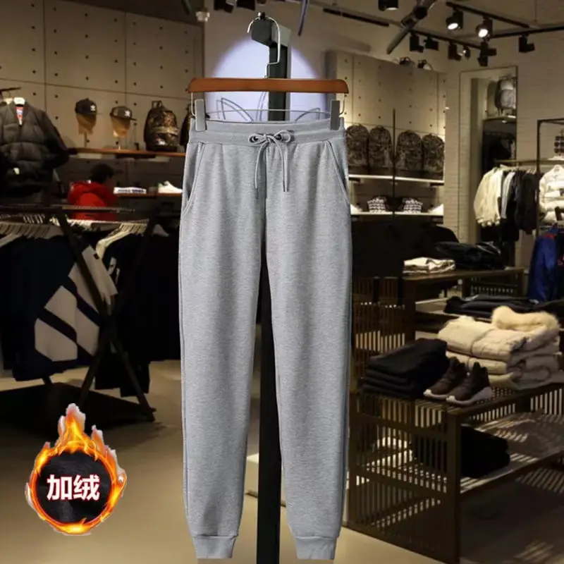 Men's Red Fleece Lined Ankle Tied Sweatpants Plus Size - Image 10