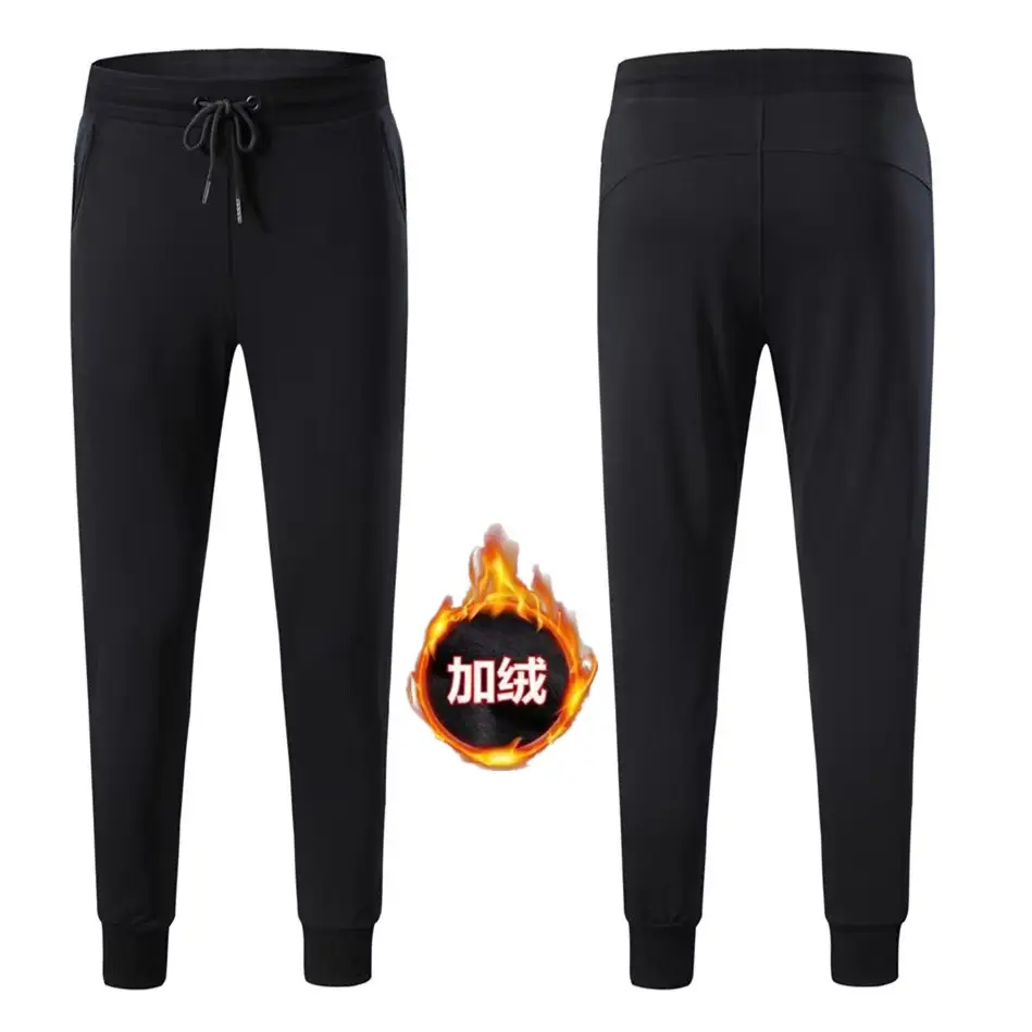 Men's Red Fleece Lined Ankle Tied Sweatpants Plus Size - Image 13