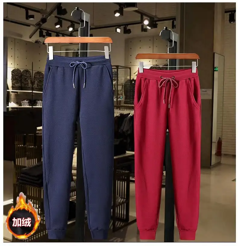 Men's Red Fleece Lined Ankle Tied Sweatpants Plus Size — feature 10