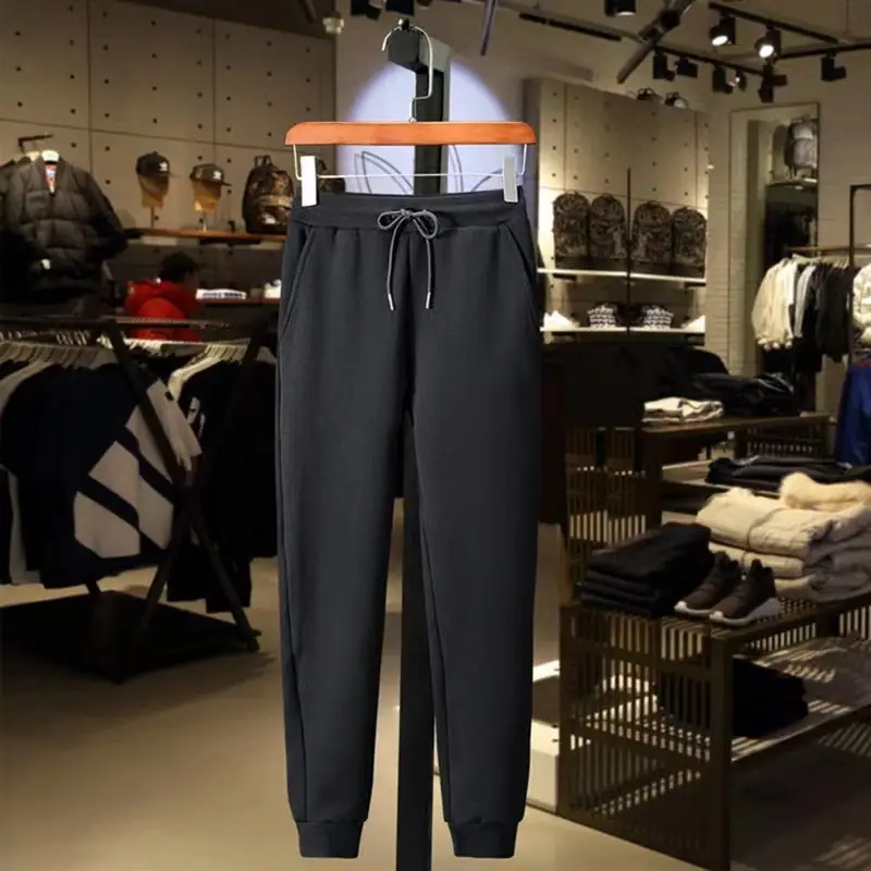 Men's Red Fleece Lined Ankle Tied Sweatpants Plus Size — feature 11