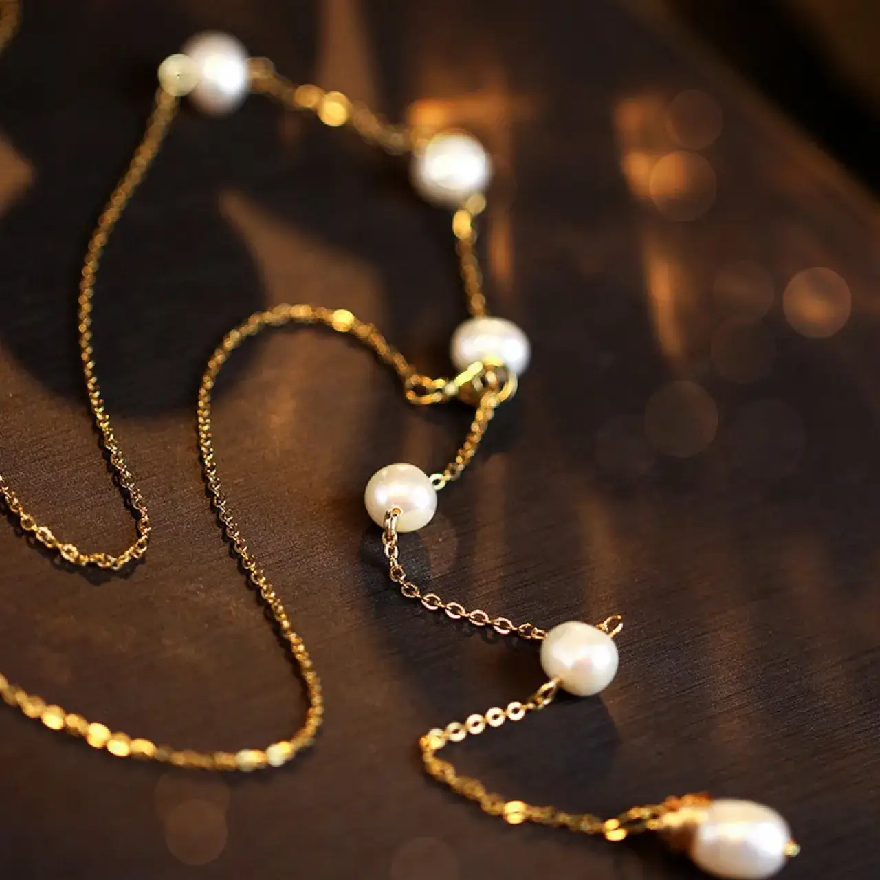 Luxury Pearl Necklace for Women Adjustable Elegant Long Chain - Image 3