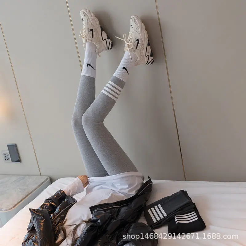 New Gray Brushed Leggings Women's Outer Wear - Image 9