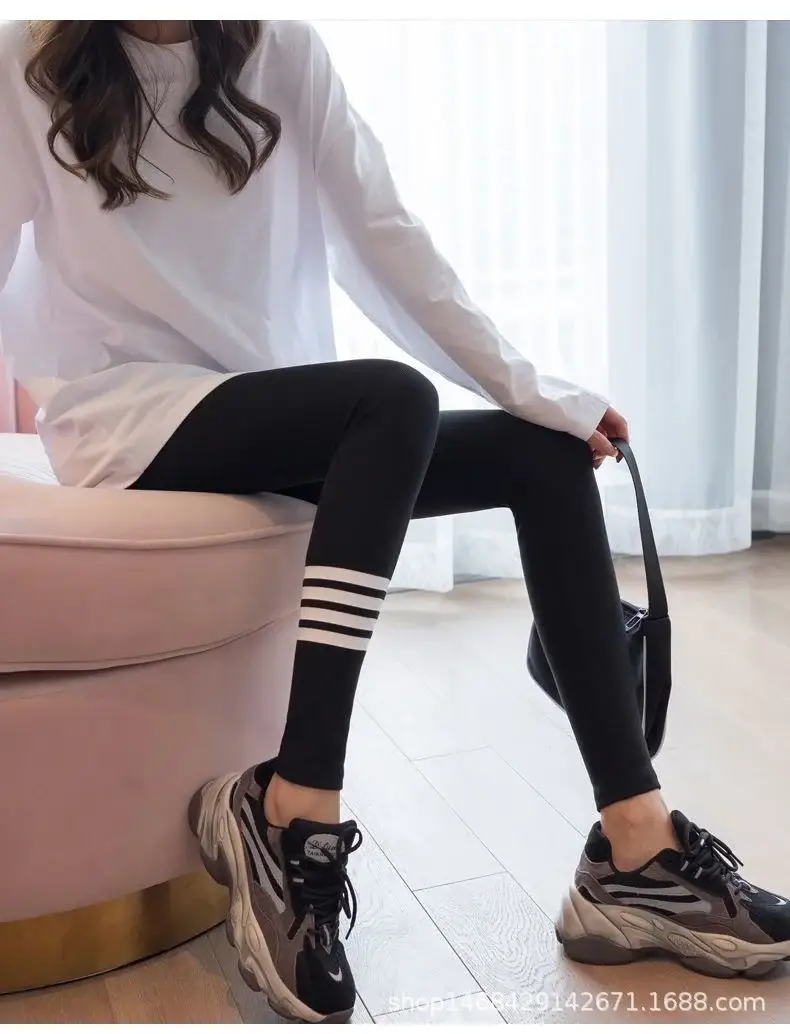 New Gray Brushed Leggings Women's Outer Wear — feature 10