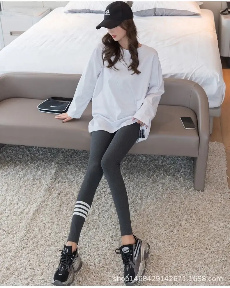 New Gray Brushed Leggings Women's Outer Wear — feature 14