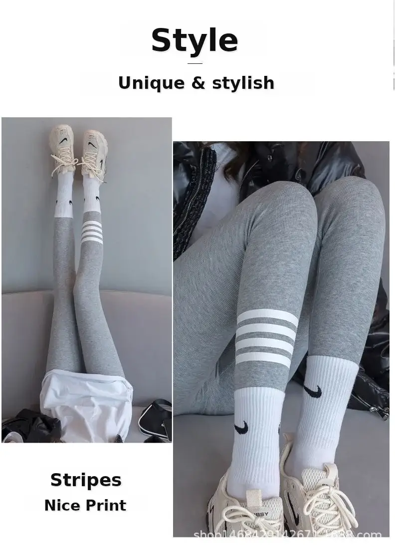 New Gray Brushed Leggings Women's Outer Wear — feature 3