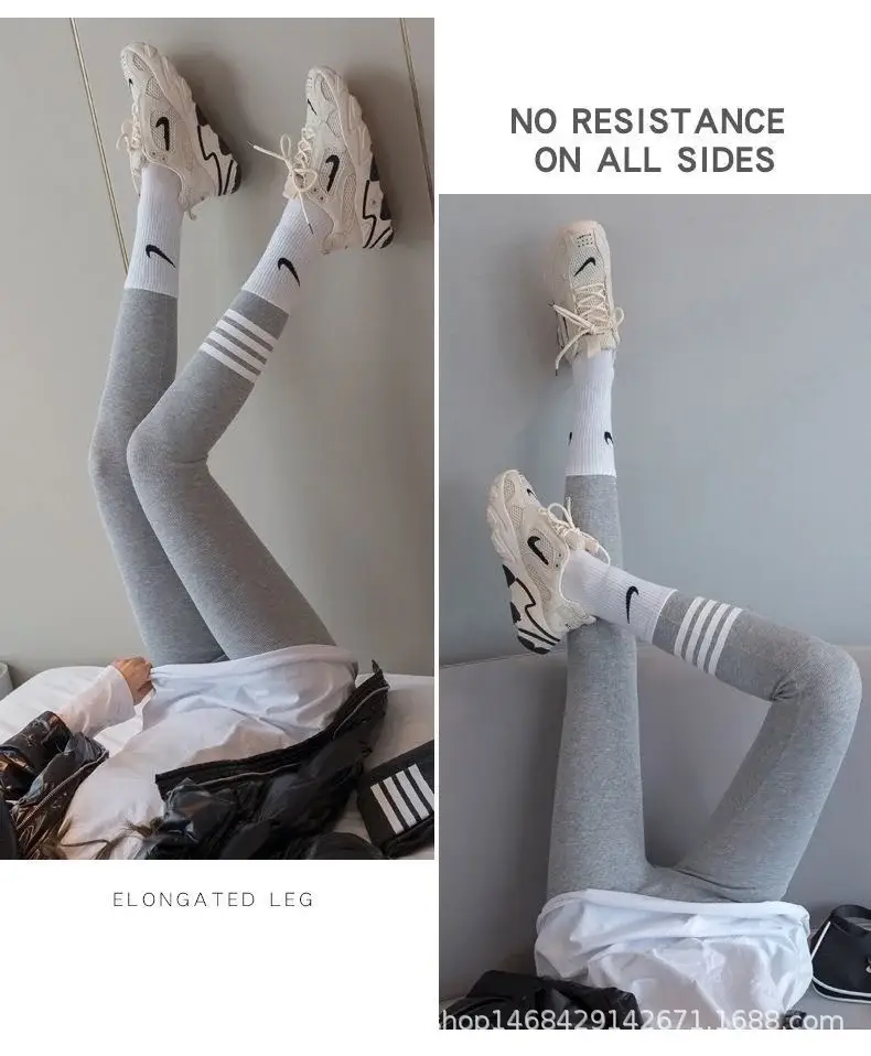 New Gray Brushed Leggings Women's Outer Wear — feature 5