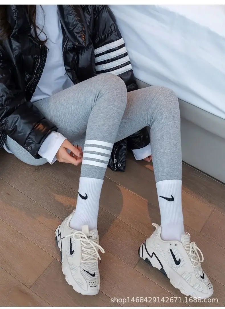New Gray Brushed Leggings Women's Outer Wear — feature 6