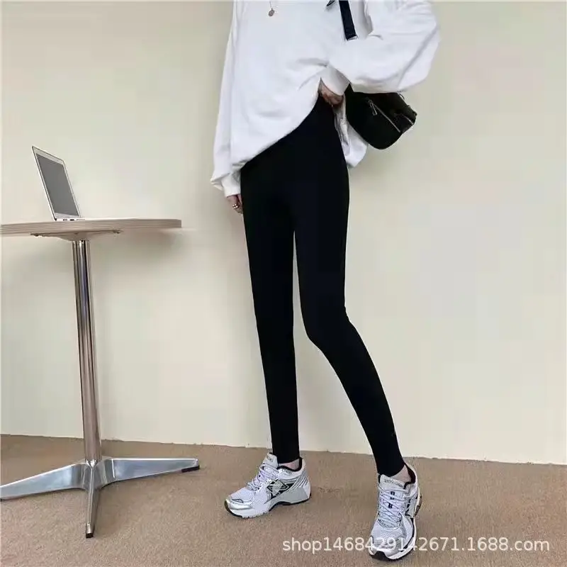 New Gray Brushed Leggings Women's Outer Wear - Image 6