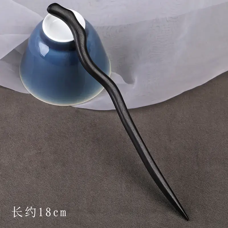 Elegant Wooden Hairpin with Sandalwood Finish - Image 10