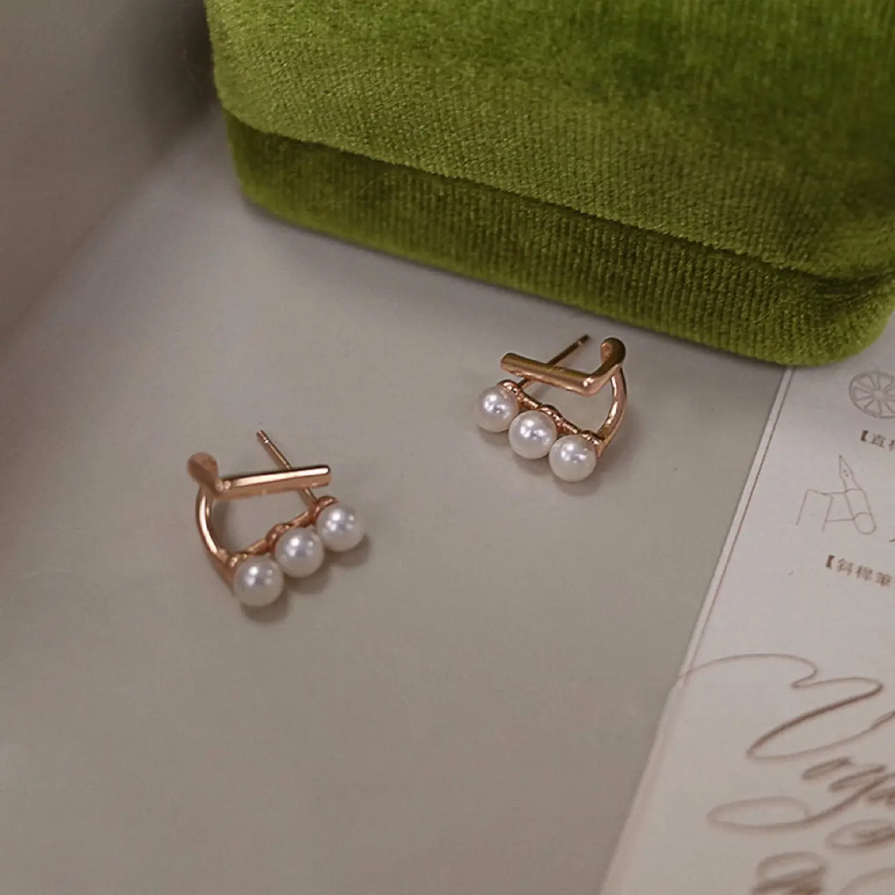 Romantic Pearl Earrings 925 Silver Niche Design - Image 5