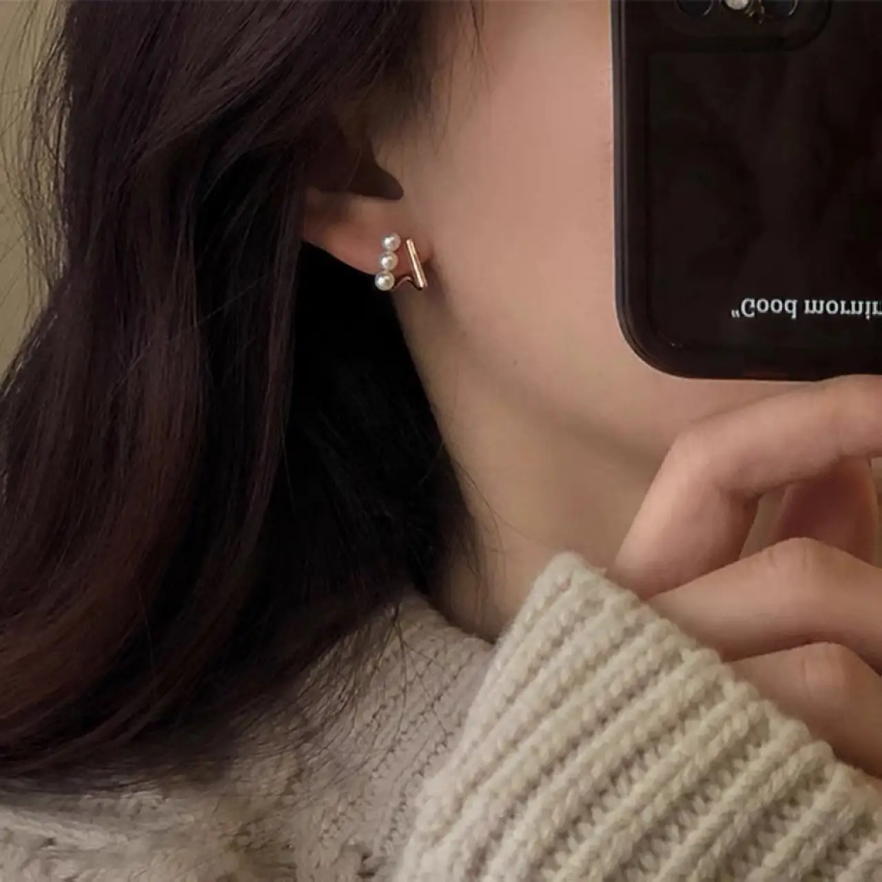 Romantic Pearl Earrings 925 Silver Niche Design — feature 9