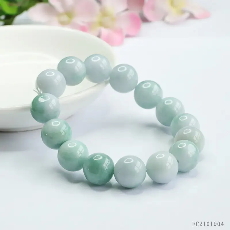 Green Jadeite Bracelet with Natural Burmese Beads - Image 4